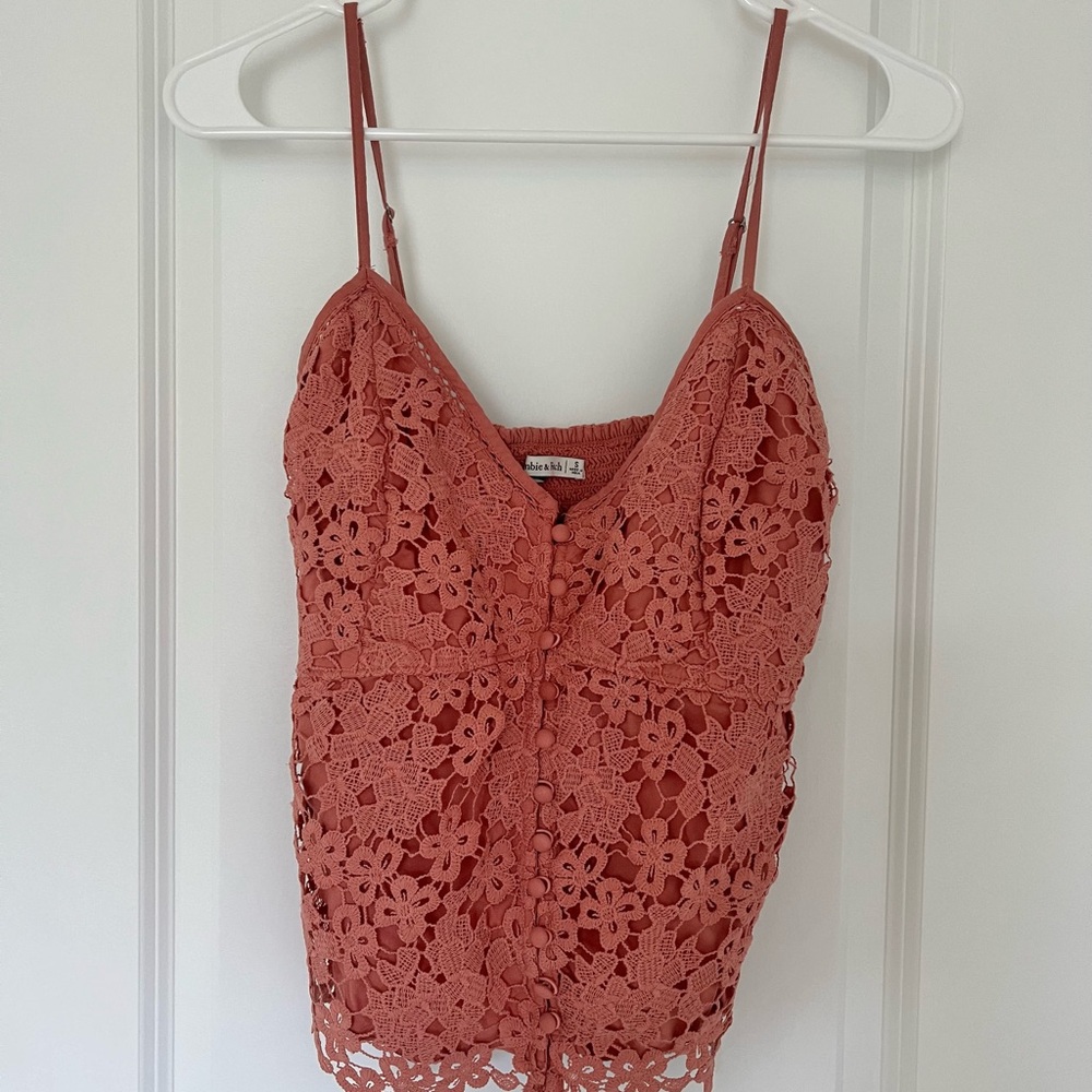 Abercrombie Lace Floral Spaghetti Strap Top
